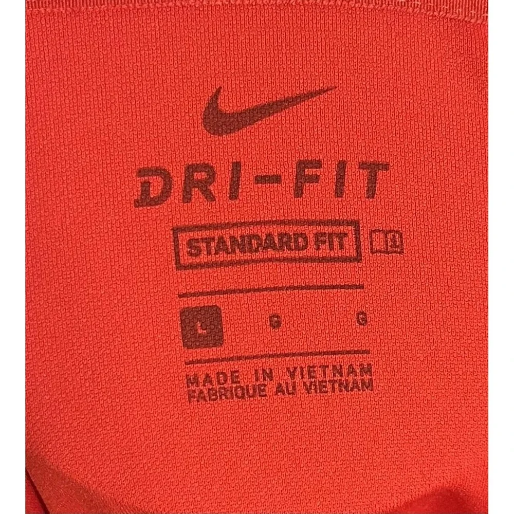 Nike Golf‎ Polo Shirt Mens Large Red Dri-FIT Standard Fit Performance Golf Top